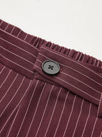 Pantalón Ancho de Raya Diplomática con Cinturilla Asimétrica