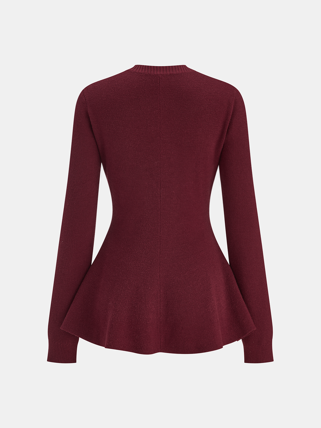 Bow Buckle Peplum Knit Cardigan