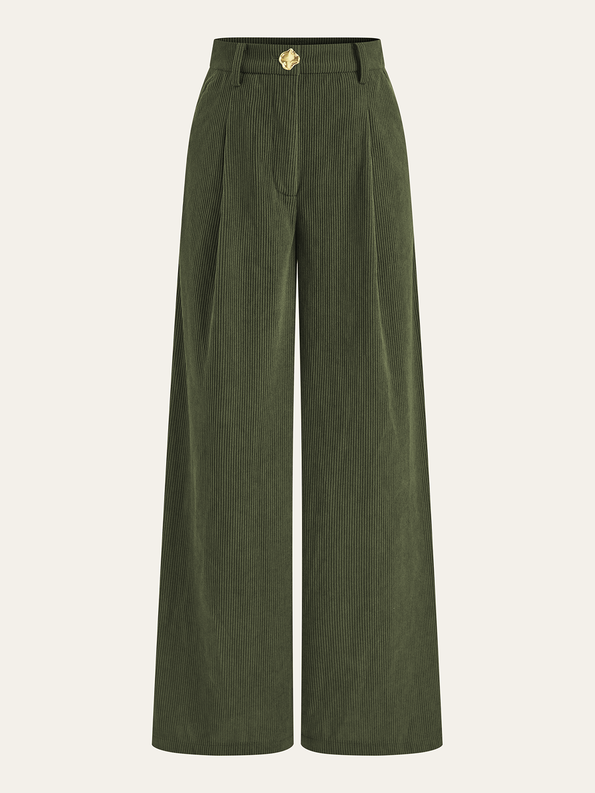 Pantalón Ancho Plisado de Pana