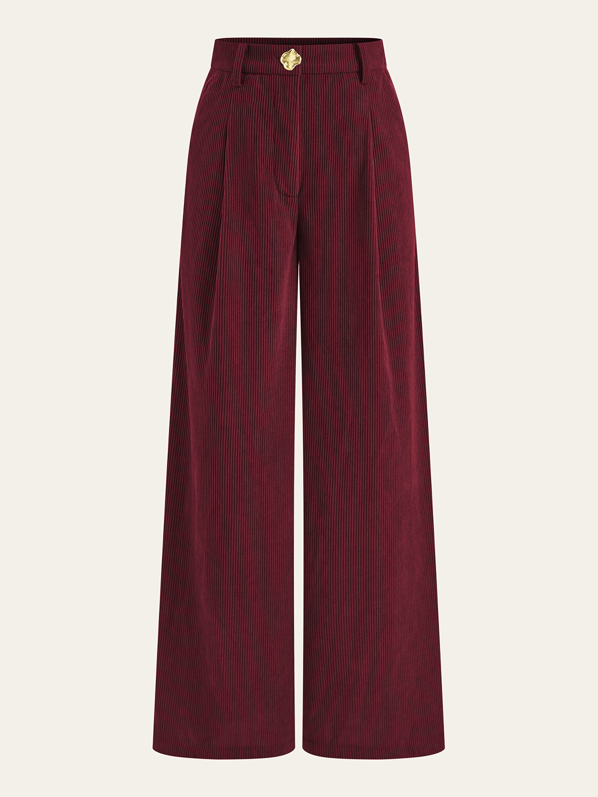Pantalón Ancho Plisado de Pana