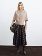 Layered Cape-Style Cardigan