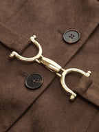 Belted Suede Effect Button-Front Vest