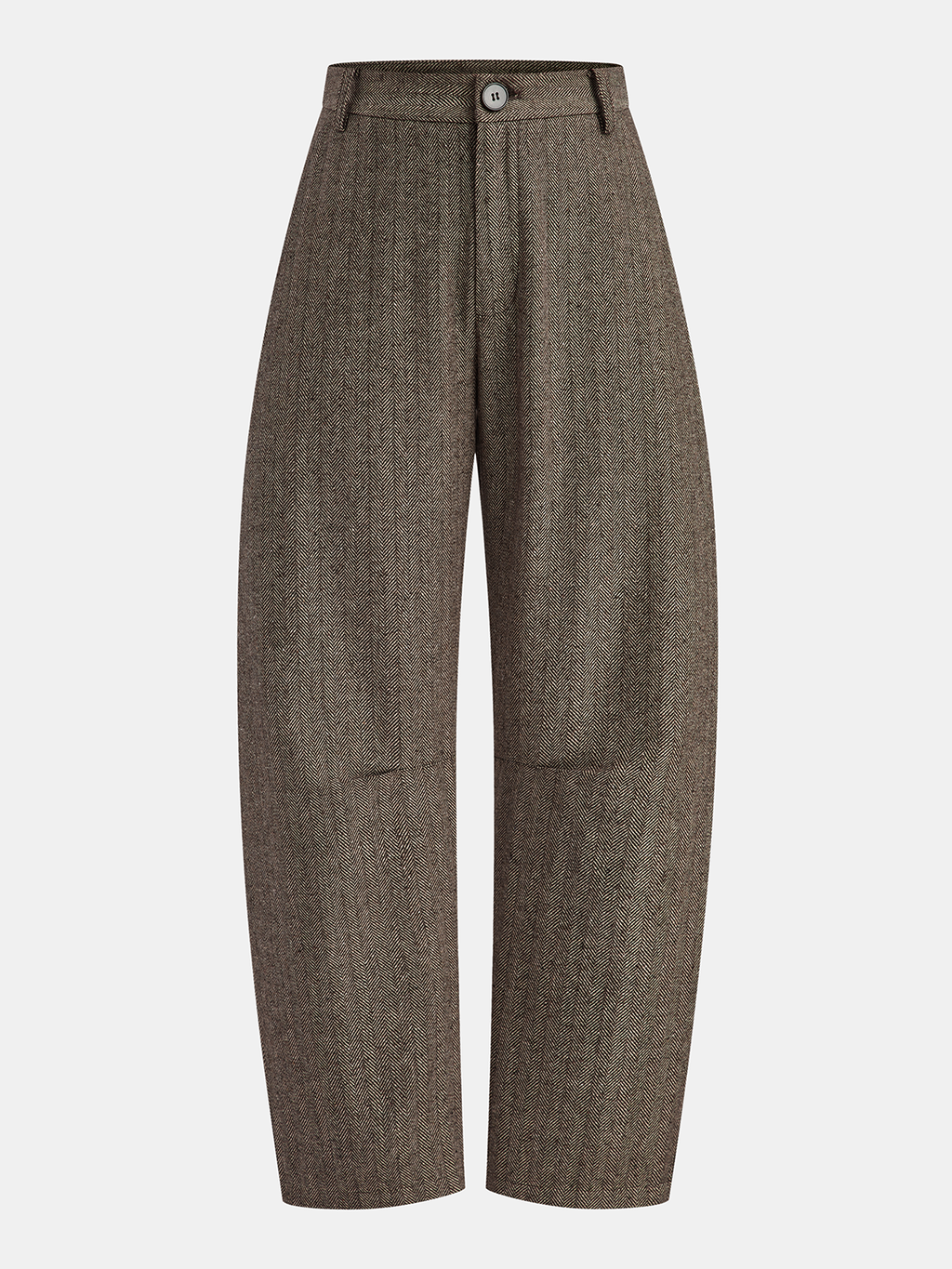 Pantalón de Pierna Curva de Espiga de Cintura Media