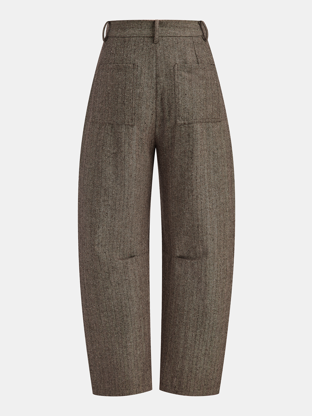 Pantalón de Pierna Curva de Espiga de Cintura Media