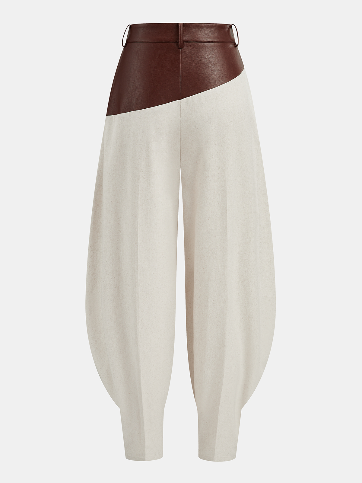 Pantalón Globo con Panel de Piel Sintética
