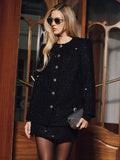 Sequin-Embellished Tweed Blazer