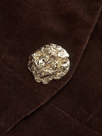 Metal Button Velvet Blazer