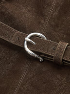 Belted Distressed Faux Leather Vest