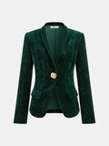 Metal Button Velvet Blazer
