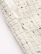 Pantalón Ancho de Tweed con Cinturilla de Contraste