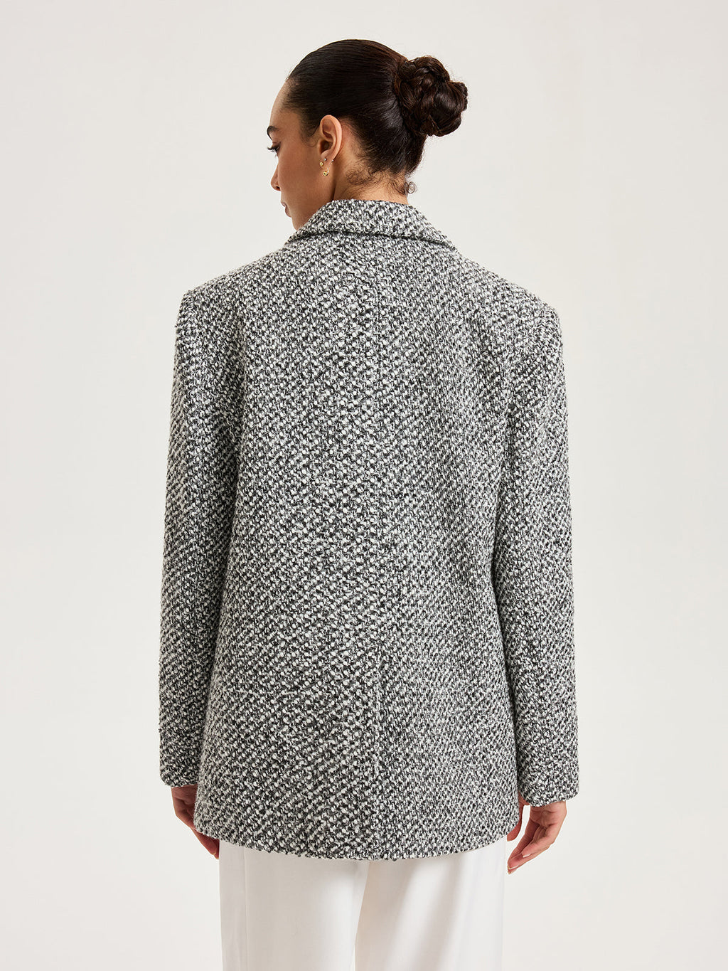 Wool-Blend Tweed Double-Breasted Blazer