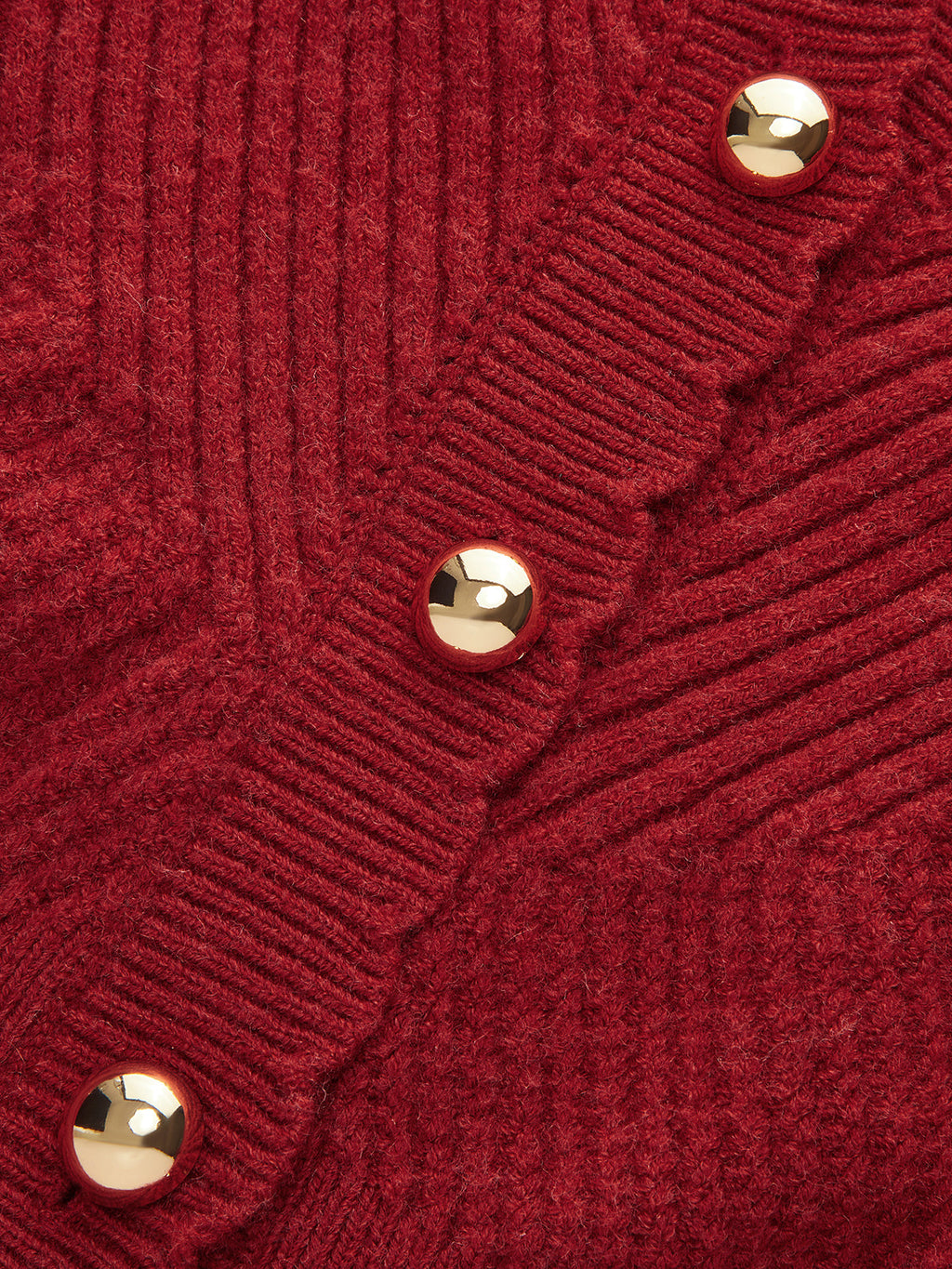 Scalloped Edge Ribbed V-Neck Buttoned Cardigan