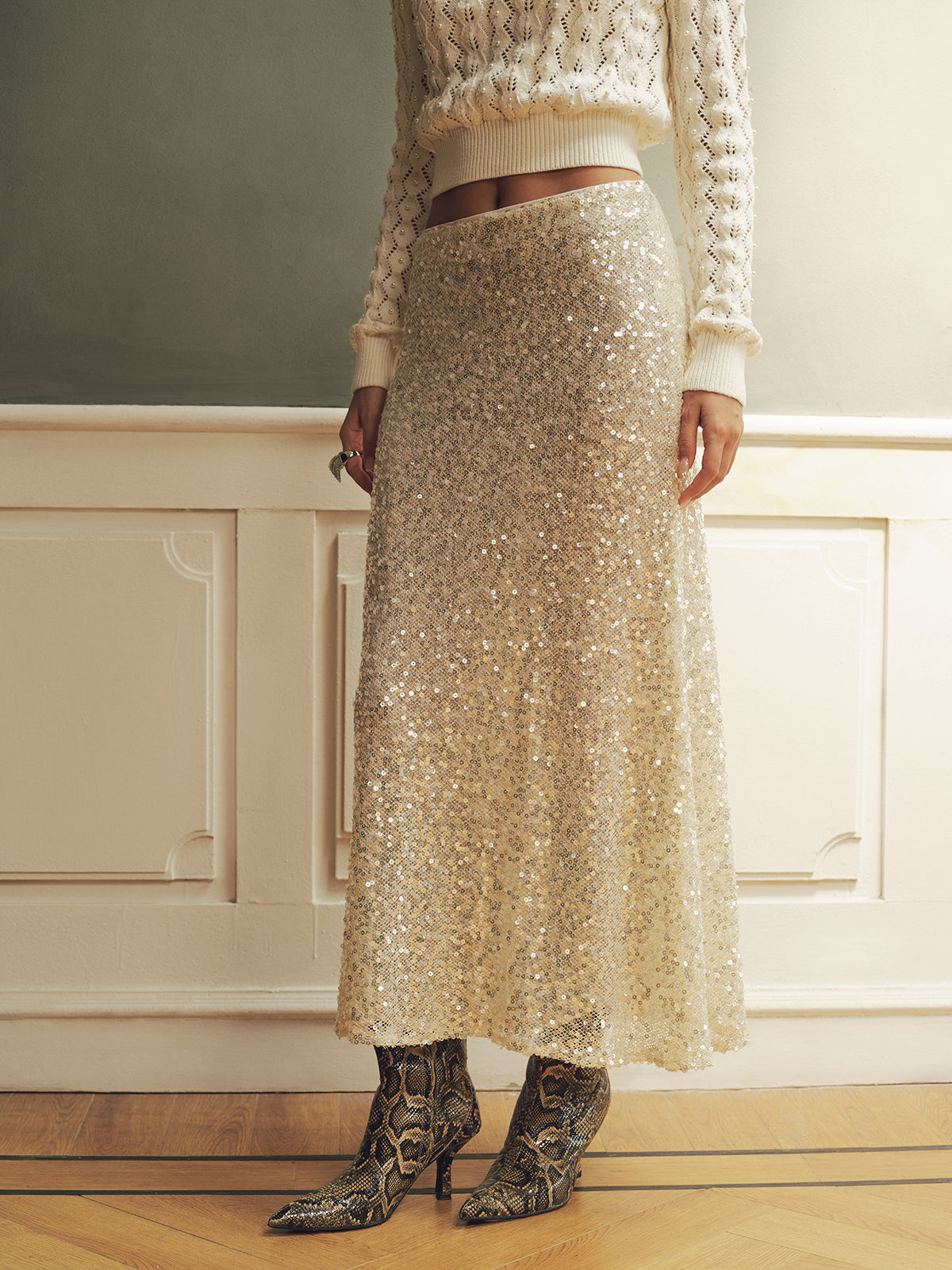 Falda Maxi Sirena con Lentejuelas