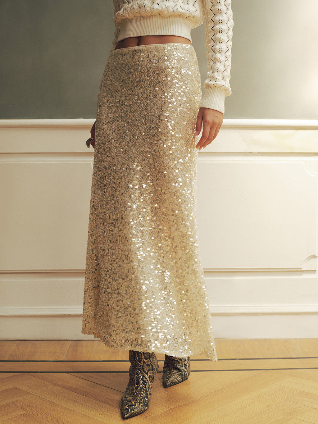 Falda Maxi Sirena con Lentejuelas
