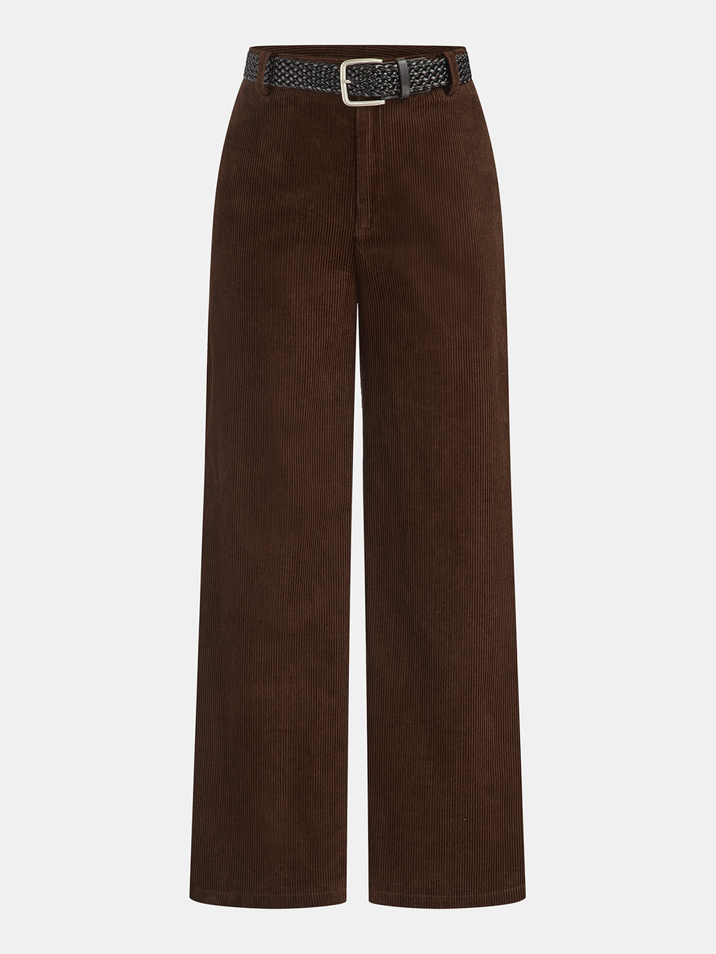 Pantalón de Pana de Cintura Media con Cinturón