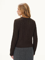Button-Front Cable-Knit Cardigan