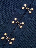 Hook-and-Eye Deep V-Neck Cardigan