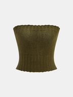 Knit Strapless Top and Cardigan Two-Piece Set