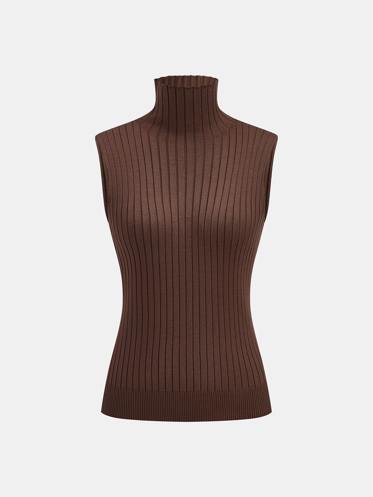 Conjunto de Tres Piezas: Top Cuello Alto, Cárdigan y Pantalón de Punto