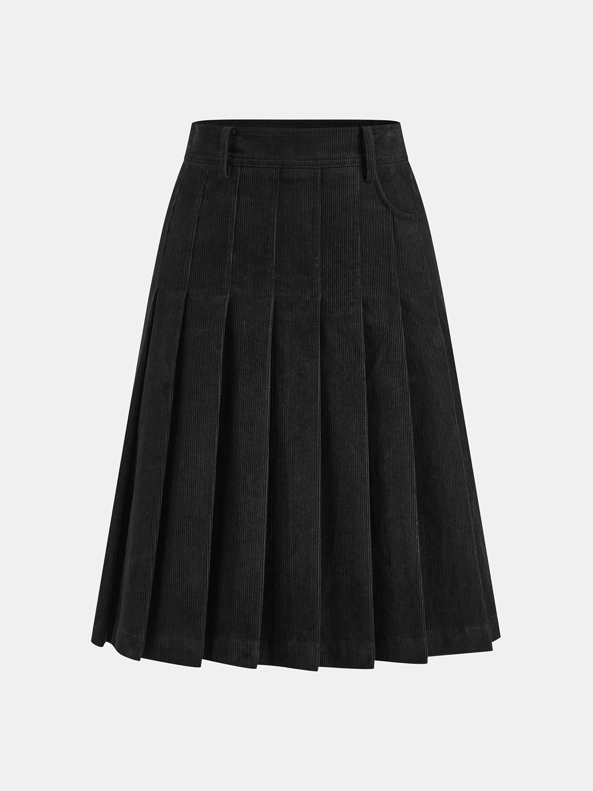Falda Midi Plisada de Pana