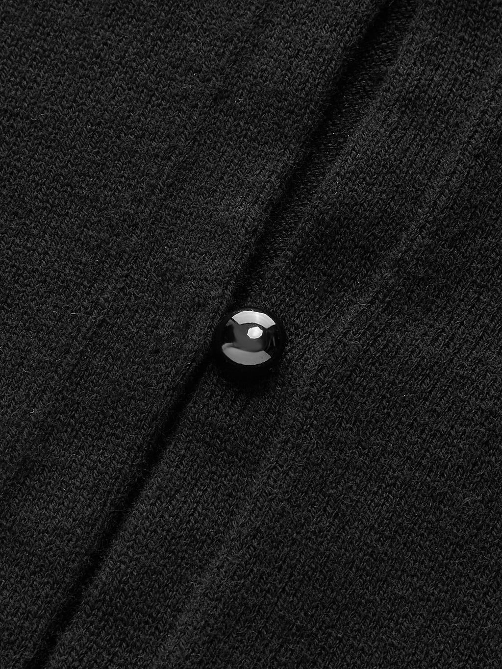 Wool Blend Buttoned Balloon Sleeve Cardigan