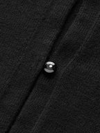 Wool Blend Buttoned Balloon Sleeve Cardigan