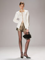 Pearl Trim Knit Cardigan