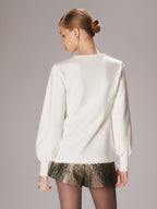 Pearl Trim Knit Cardigan