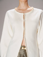 Pearl Trim Knit Cardigan