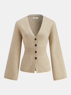 V-Neck Buttoned Slim Cardigans