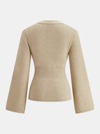 V-Neck Buttoned Slim Cardigans