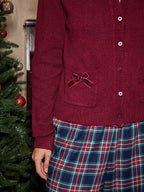 Cashmere Blend Bow Pocket Cardigan