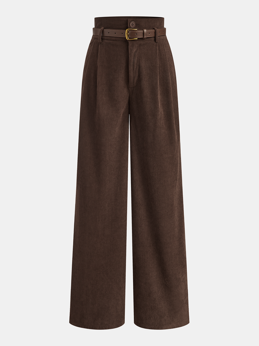 Pantalón de Pana de Cintura Alta con Cinturón