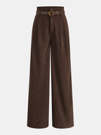 Pantalón de Pana de Cintura Alta con Cinturón