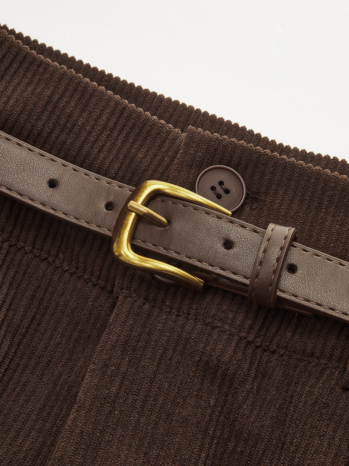 Pantalón de Pana de Cintura Alta con Cinturón