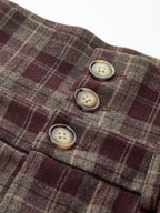 Pantalón Ancho a Cuadros de Cintura Alta