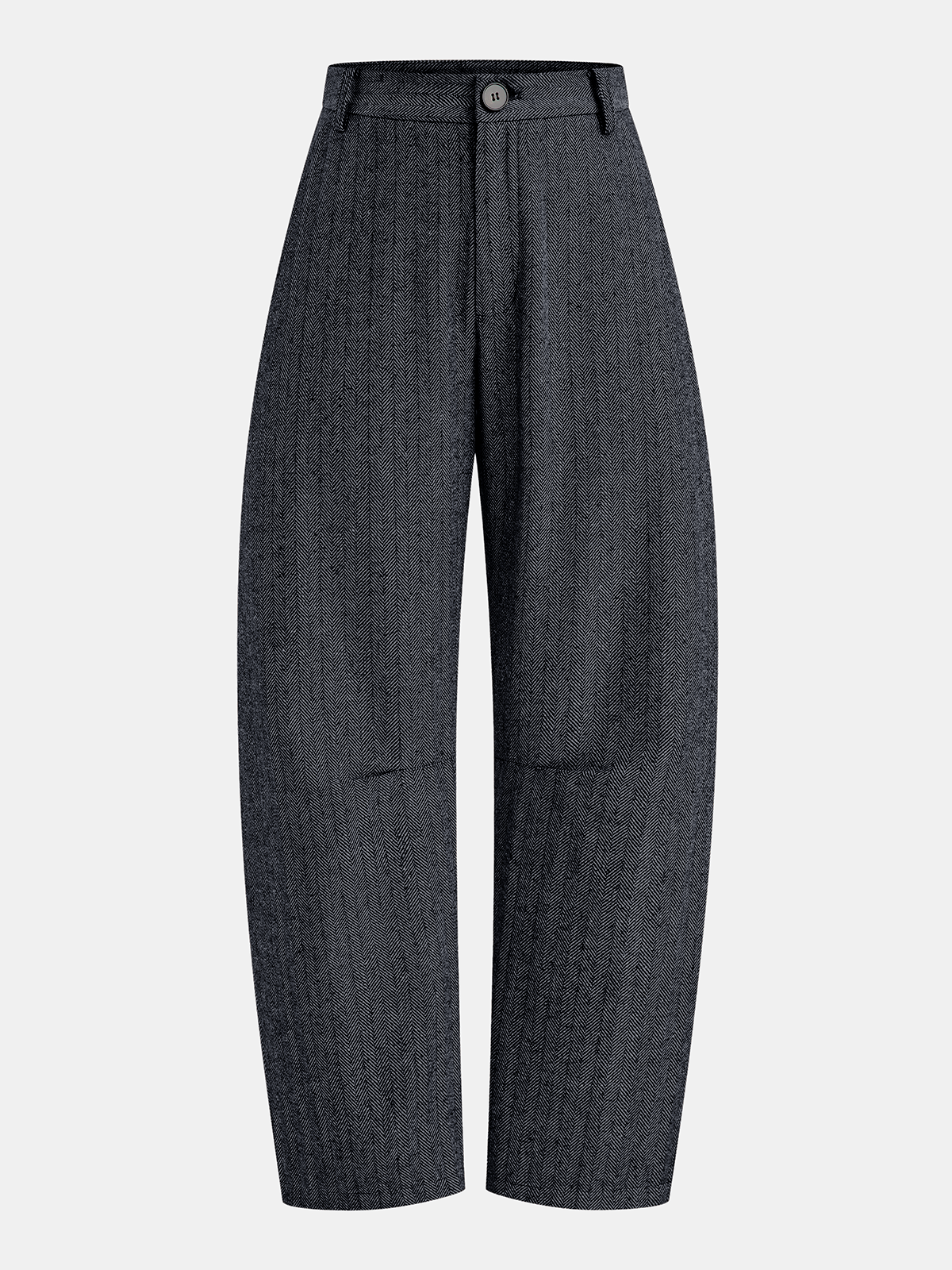 Pantalón de Pierna Curva de Espiga de Cintura Media