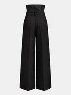 Pantalón Ancho Plisado con Cintura Corset