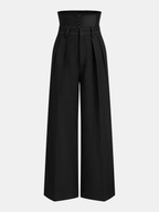 Pantalón Ancho Plisado con Cintura Corset