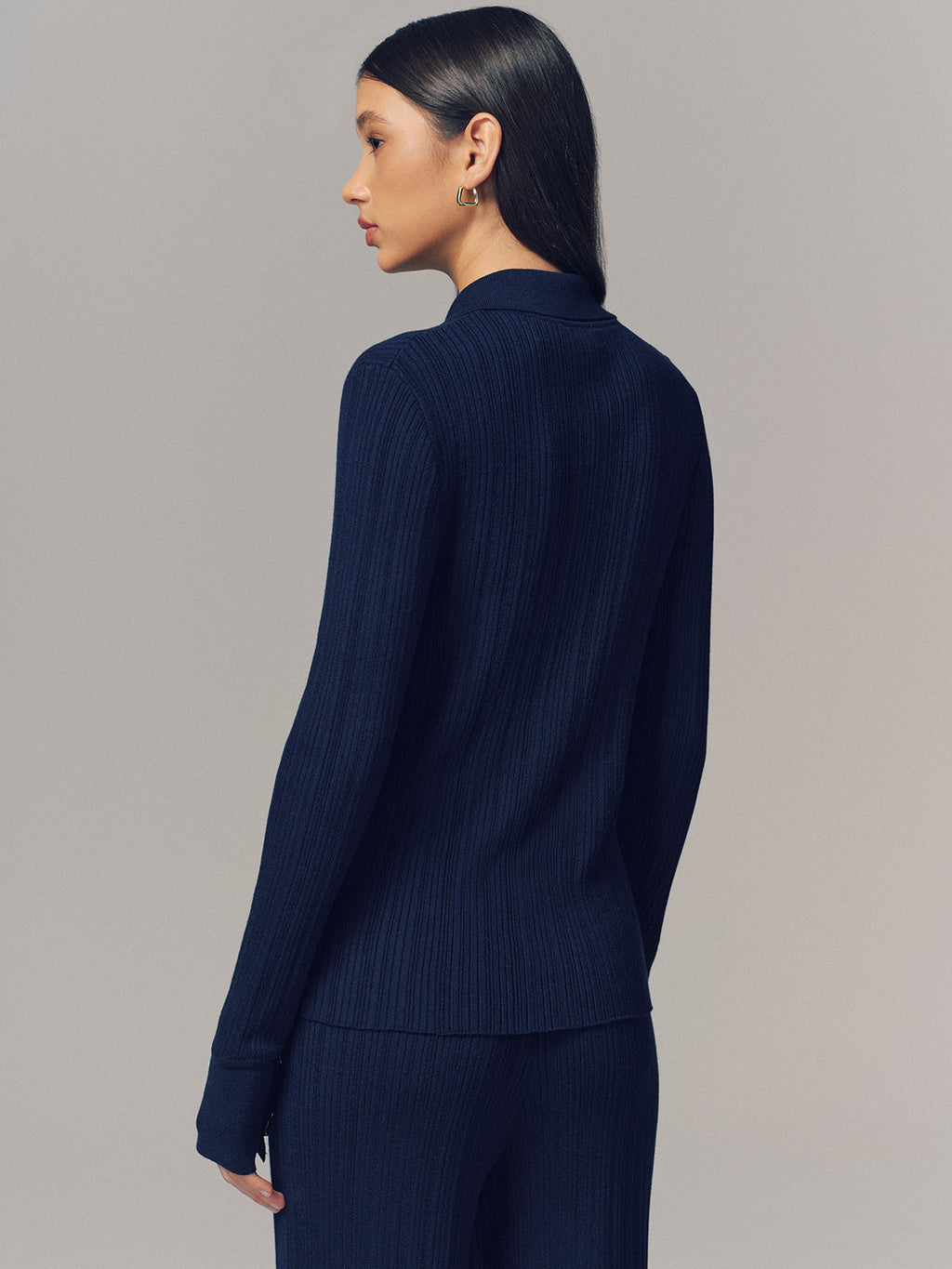 Textured Wool-Blend Collared Cardigan