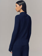 Textured Wool-Blend Collared Cardigan