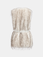 Belted Faux Fur Sleeveless Vest