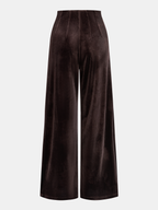 Pantalón Ancho de Terciopelo con Cintura Asimétrica