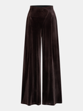 Pantalón Ancho de Terciopelo con Cintura Asimétrica