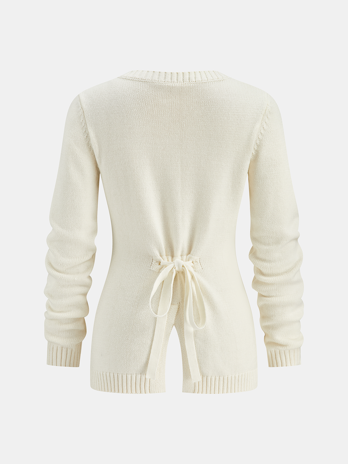 Tie-Back Button Knitted Cardigan