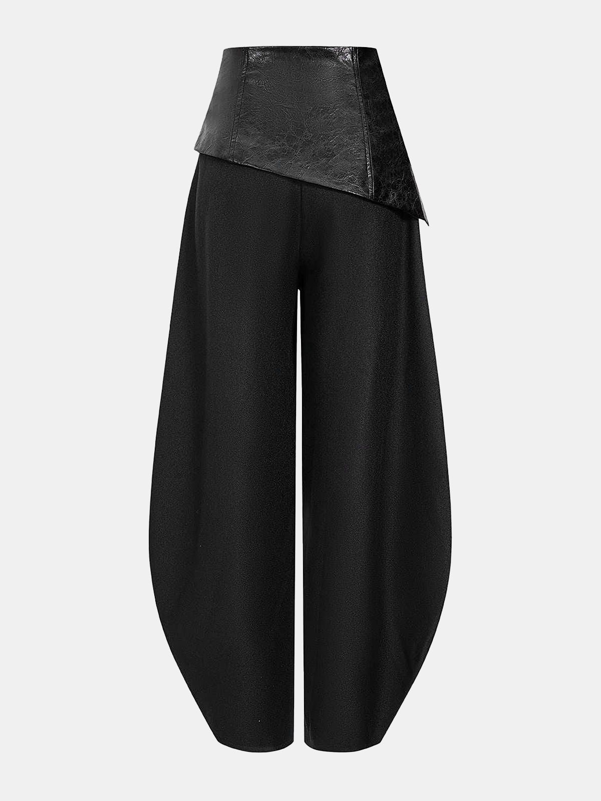 Pantalón Farol con Panel de Piel Sintética