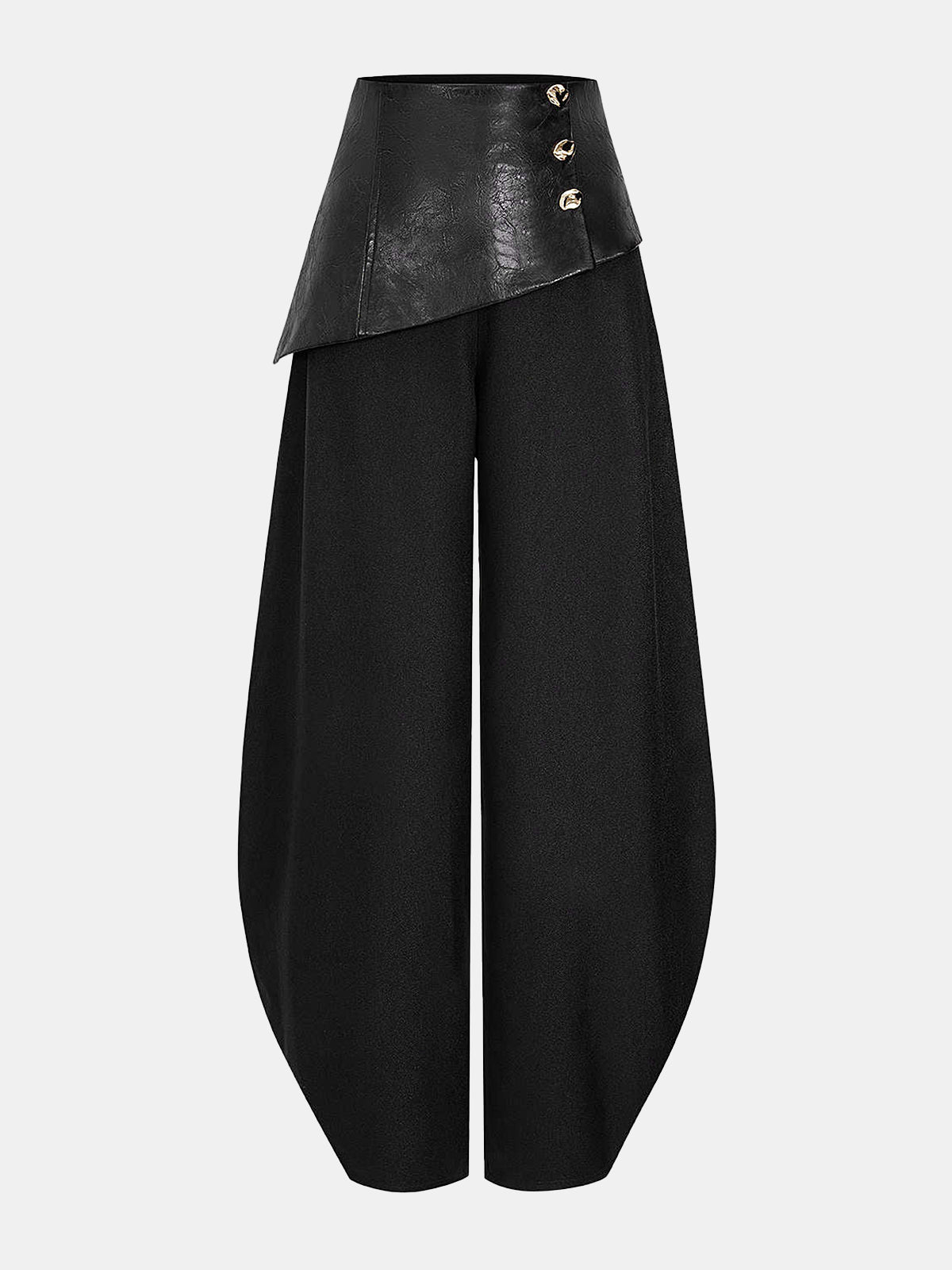 Pantalón Farol con Panel de Piel Sintética