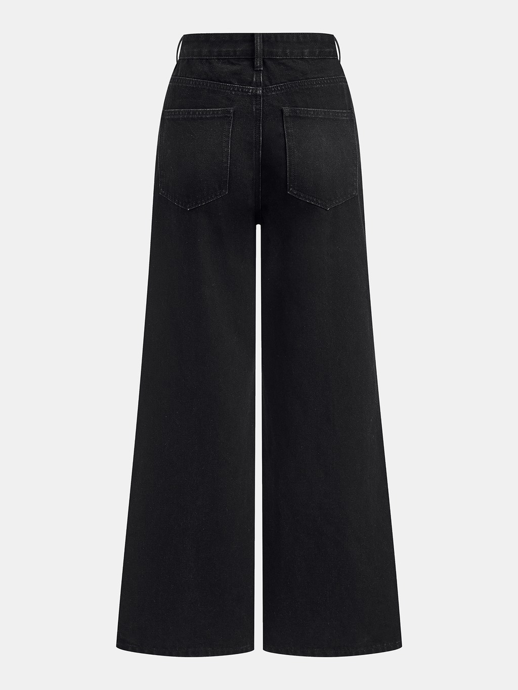 Jeans Anchos con Detalle de Botones Metálicos