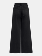 Jeans Anchos con Detalle de Botones Metálicos