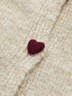 Elegant Heart-Button Cardigan